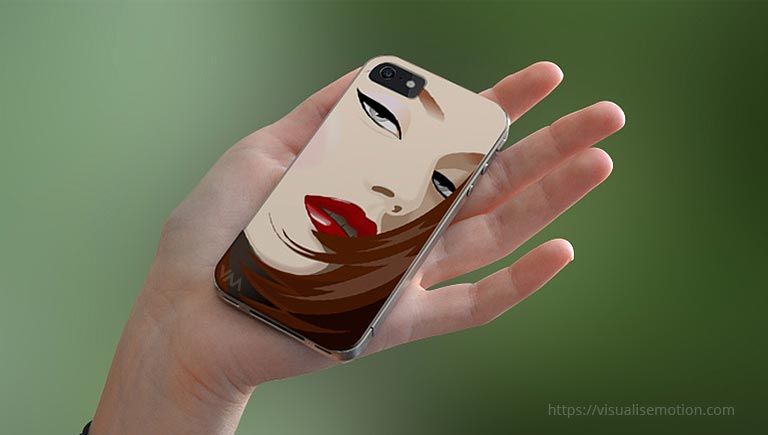 Vector Girl Illustration in iPhone cover